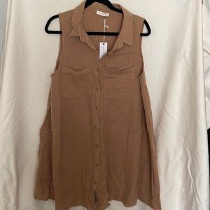 Large taupe gauze Miss Love dress/cover up